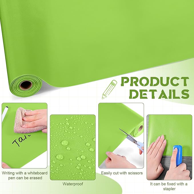 16 in x 40 Ft Fabric Bulletin Board Roll Classroom Non Woven Fabric Background Decorations Waterproof Wrinkle Resistant Bulletin Board for Back to School Wall Decor(Fruit Green,Pure)
