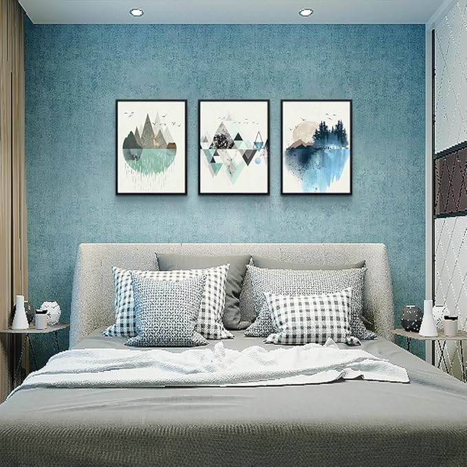 Black Framed Abstract Wall Art - Set Of 3 Piece Framed Art Prints - 16"X24" - Modern Home Decor For Living Room, Bedroom, Office Wall Decor