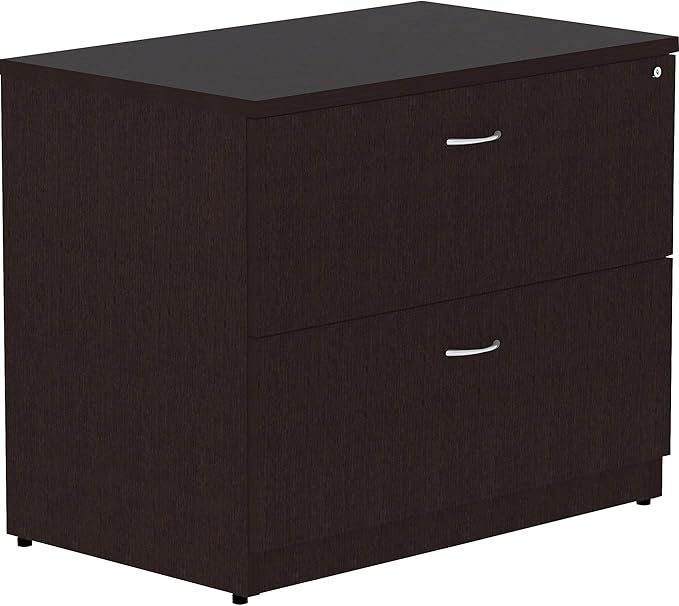 Lorell, LLR18223, Essentials Espresso Laminate Lateral File, 1 Each