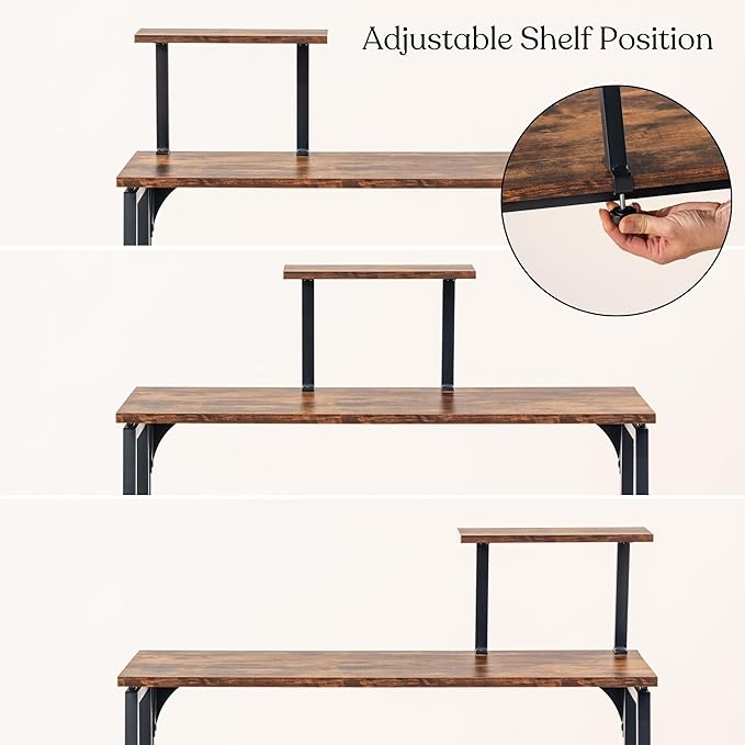 Homy Casa 31.5" Compact Folding Desk, Space-Saving Workstation for Small Spaces, Ideal for Home Office, Dorm, Living Room, and Study (Vintage Brown)