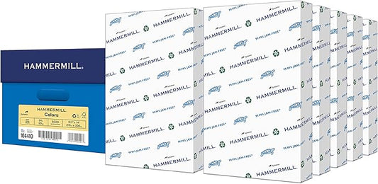 Hammermill Colored Paper, 20 lb Ivory Printer Paper, 8.5 x 14-10 Ream (5,000 Sheets) - Made in the USA, Pastel Paper, 103143C