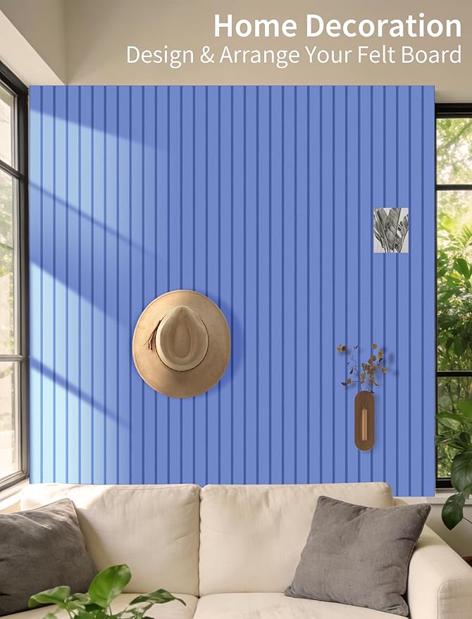 Large Bulletin Board 48"x 24" Cork Boards for Walls, 12 Pack Felt Wall Panels Photo Board, Cork Board for Office Home Pin Board
