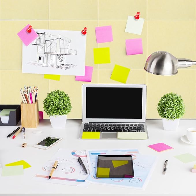 Honoson 12 Pack 47"x35" Large Cork Boards Tiles Alternative Felt Wall Tiles Bulletin Board with Safe Adhesive Cork Board Squares for Walls Organize Home Office Classroom Pin Photo Panels(Light Yellow)