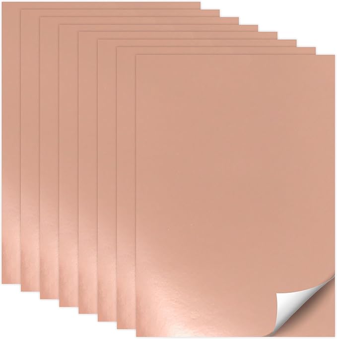 Rose Gold Cardstock Paper 8.5x11 Inch, 20 Sheets Premium 92lb/250GSM Shimmer Metallic Foil for Wedding Invitations, Card Making, Certificates, Scrapbooking, Art Projects