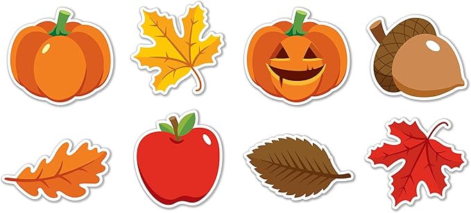 Peachy Keen Crafts 96 Pack - Spring, Fall, Winter Bulletin Board Classroom Decorations - Laminated On Both Sides