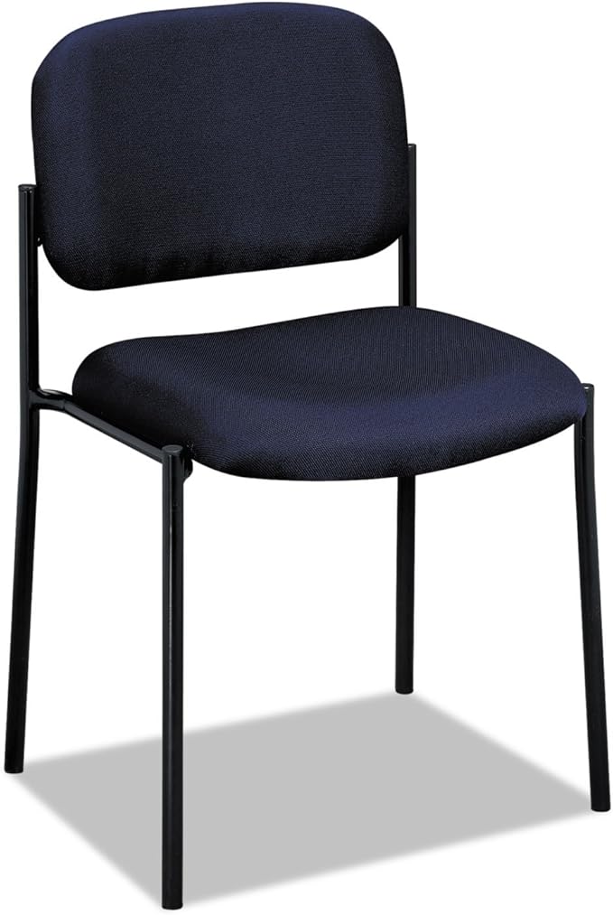 HON Scatter Office Chairs for Guests, Lobby, Waiting Rooms, Armless Stackable Chairs, Comfy Desk Seating, Navy