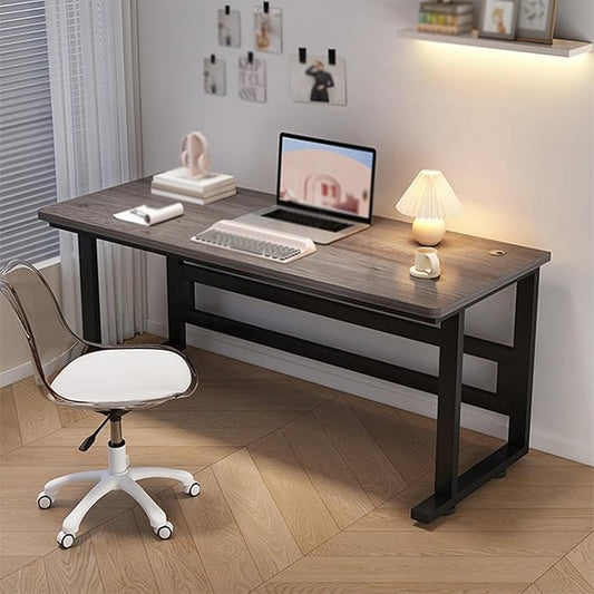 Computer Desk, Office Desk with Metal Frame, Sturdy Writing Desk for Small Spaces, Computer Workstation, for Study Writing,Gaming and Home Office(Gray 1,80x40cm/31.5x15.7in)