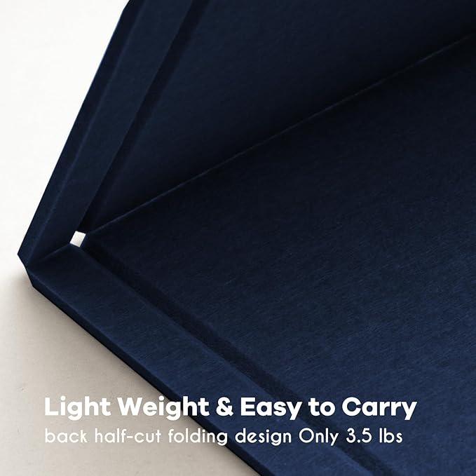 Large Bulletin Board - 60 x 36 Inches, Decorative Felt Pin Board for Wall - 5' x 3' Foldable Photo Display Board with Self-Adhesive Tape, Includes 20 Push Pins - Dark Blue