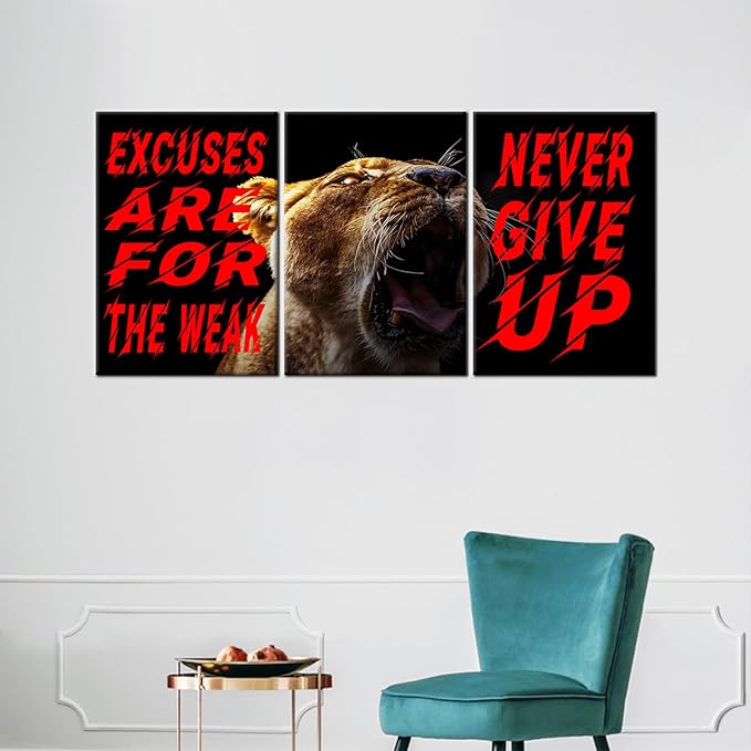 YSPCSUN 3 Pieces Positive Entrepreneur Affirmation Wall Art Motivational Canvas Print Poster Inspirational Quotes Picture Painting for Office Bedroom School Wall Decor Ready to Hang [60''Wx28''H]