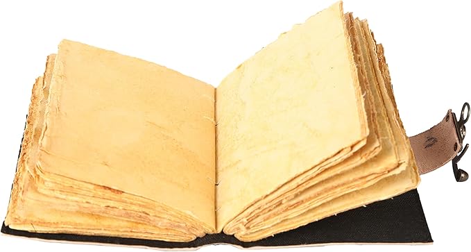 TUZECH Book of Spells Leather Bound Journal Deckle Edge Paper Grimoire Printed Diary Third Eye witchcraft supply and Witch Spell Notebook Antique Vintage Book for Men and Women (The Devil)