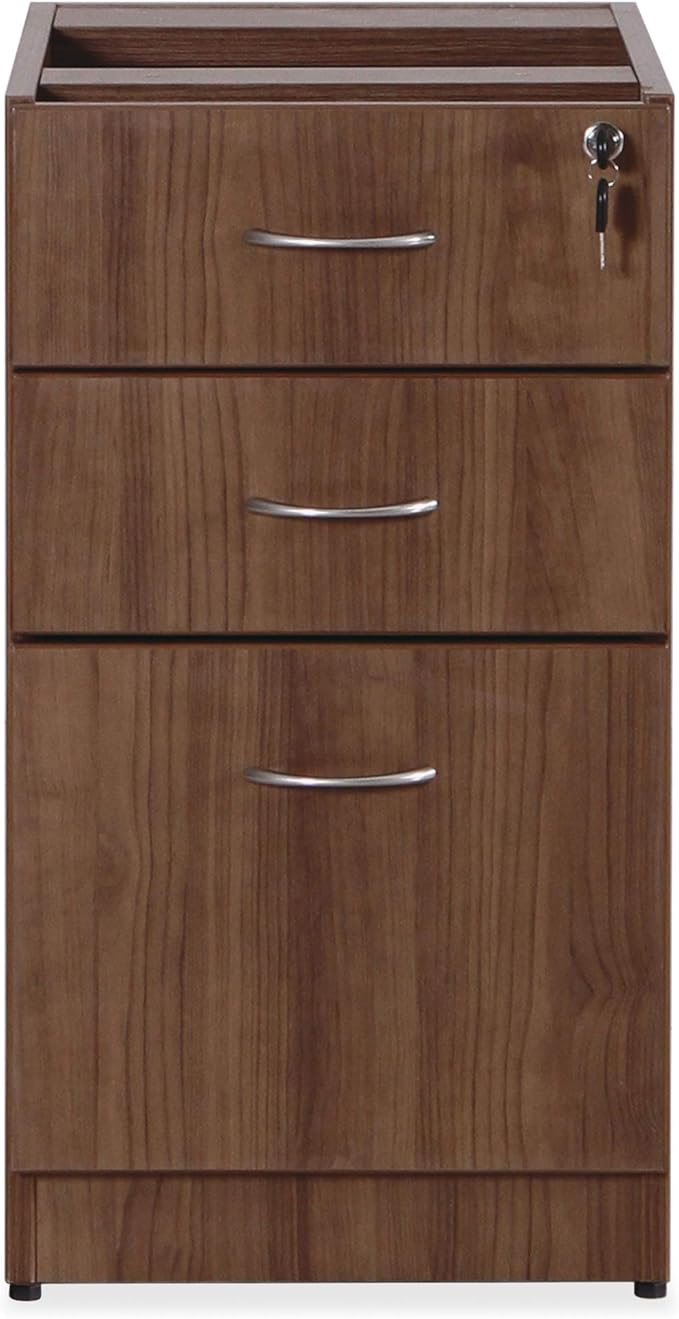 Lorell Essentials Walnut B/B/F Fixed Pedestal
