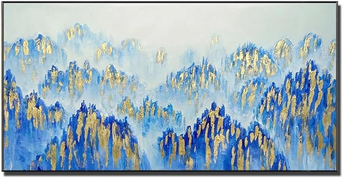 Framed Large Office Wall Art Print Canvas Painting Wall Art Abstract Oil Painting Home Wall Decorations For Living Room 60x120cm/(24x47inch) with-Black-Frame