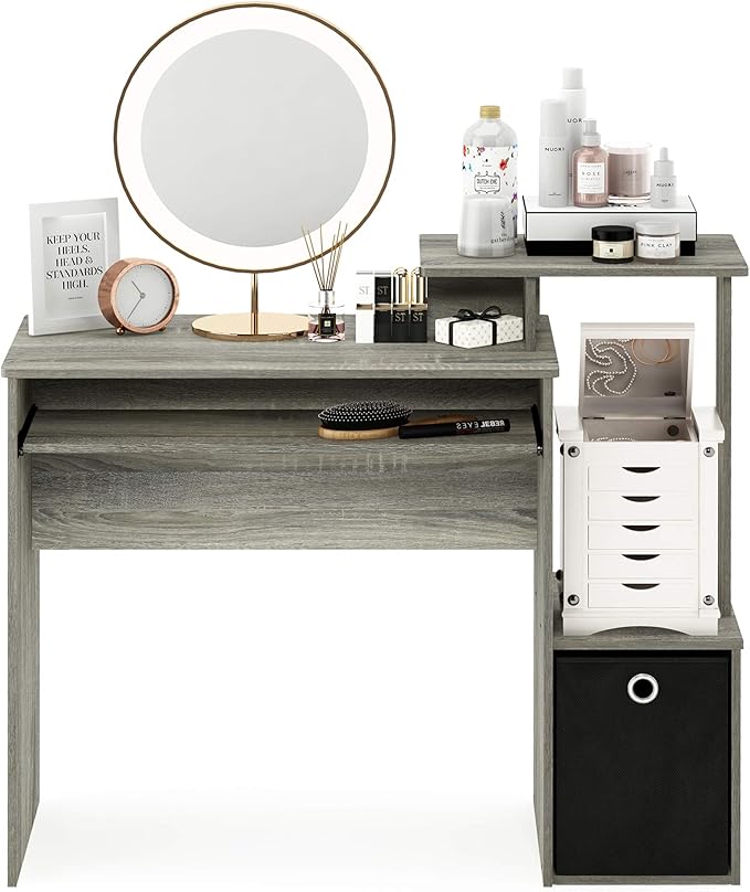 Furinno Econ Multipurpose Home Office Computer Writing Desk, French Oak Grey