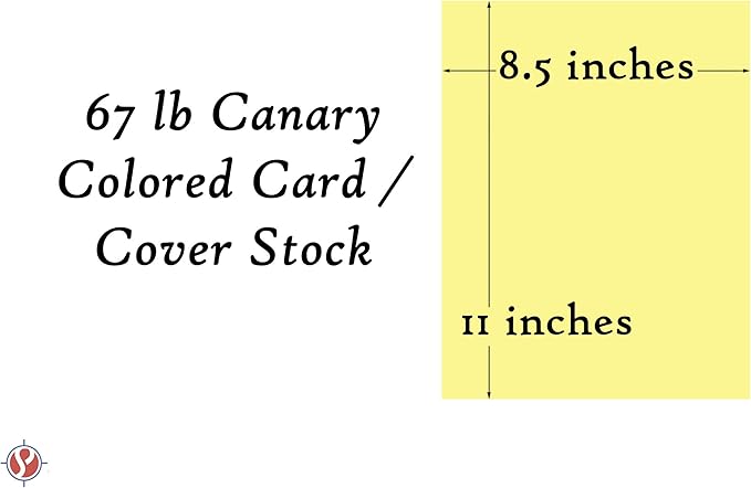 Canary Pastel Color Card Stock Paper, 67lb Cover Medium Weight Cardstock, for Arts & Crafts, Coloring, Announcements, Stationary Printing at School, Office, Home | 8.5 x 11 | 50 Sheets Per Pack