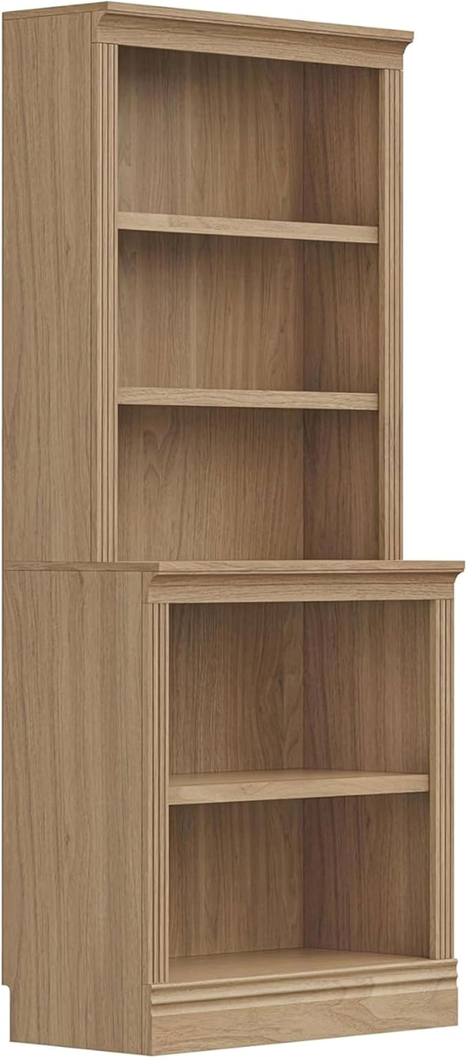 JAHRSTIM Halston Multi-Depth Bookcase, Adjustable Storage Open Display Shelving Unit for Home and Office Space, 31.5”L x 15.75”W x 72.8”H, Oak