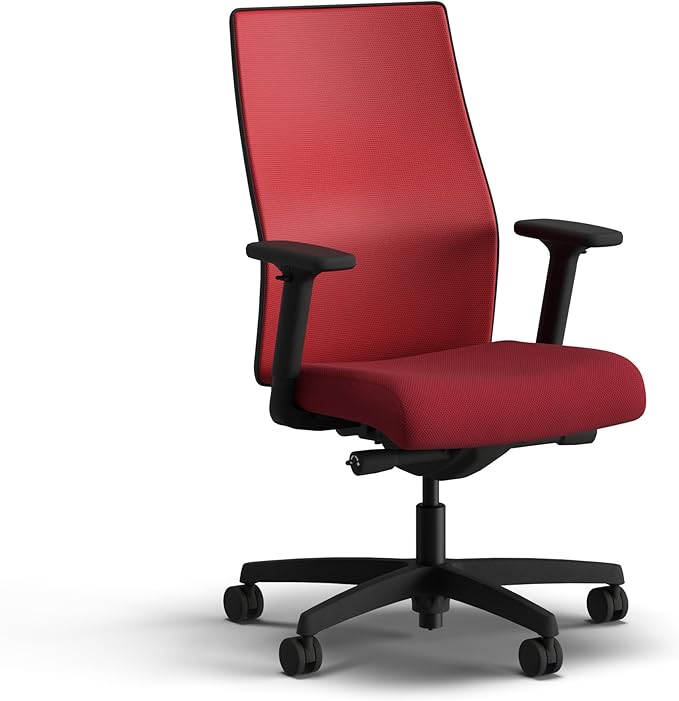 HON Ignition 2.0 Mid Back Task Chair, Spectrum Mesh, Advanced Synchro-Tilt Control, Office Chair with Lumbar Support, Height and Width Adjustable Arms, Black Frame, Bullseye