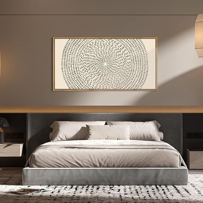 ANHUIB Large Jesus Feeds the 5000 Canvas Wall Art Easter Modern Christian Bible Wall Decor 20x40 Inch Minimalist Neutral Abstract Religious Painting Beige Black Biblical Artwork for Living Room Bedroom Dining Room