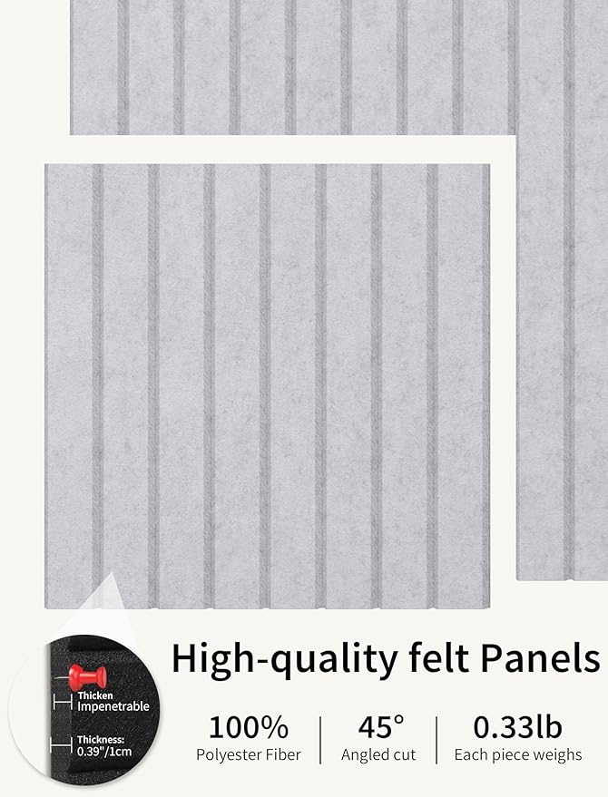 Large Bulletin Board 48"x 24" Cork Boards for Walls, 12 Pack Felt Wall Panels Photo Board, Cork Board for Office Home Pin Board