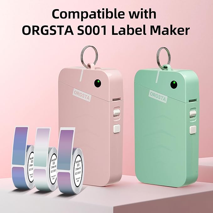 ORGSTA S001 Label Maker Machine with Tape, Portable Bluetooth Label Maker for Home and Office Organization, Thermal Label Printer Mini Label Maker with 3 Roll Label Tapes - Gradient