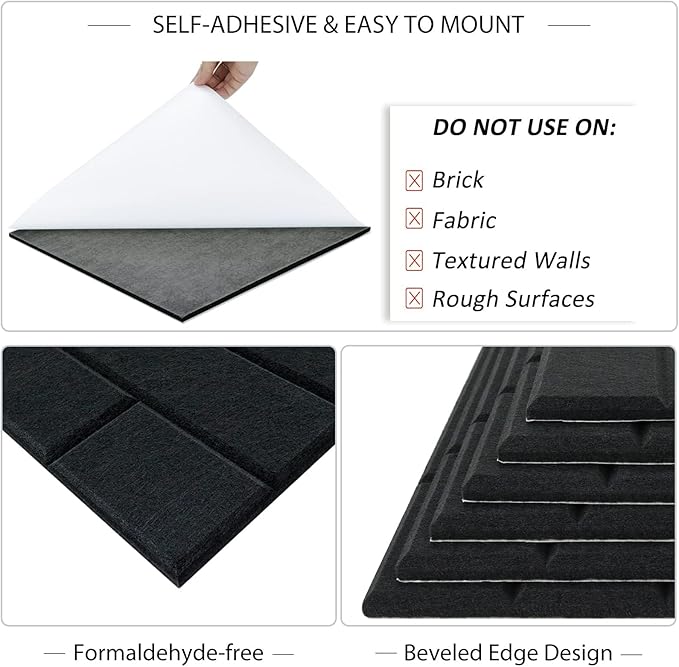 BXI Felt Bulletin Board - 36 X 48 X 3/8 Inches Self-Adhesive Poster Cork Board with 30 Push Pins, 12 Pcs Thick Pin Tiles Display Vision Board, Photo Picture Panels for Home Office Classroom Walls