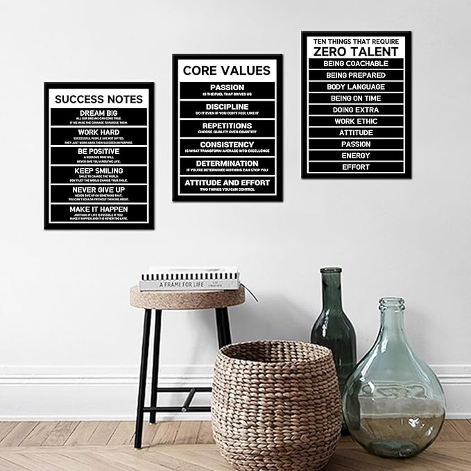 Inspirational Canvas Wall Art Poster Print Office Decor Motivational Entrepreneur Black Quotes Picture Painting Artwork for Modern Home Bedroom Bathroom Gym Stretched and Framed [36''W x 16''H]