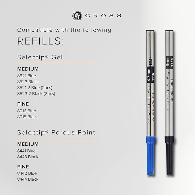Cross Bailey Light Glossy Black Resin Rollerball Pen - Professional Pen for Effortless Writing - Journaling, Note-Taking & More - Black Ink - Easy Handling - Includes Gift Box