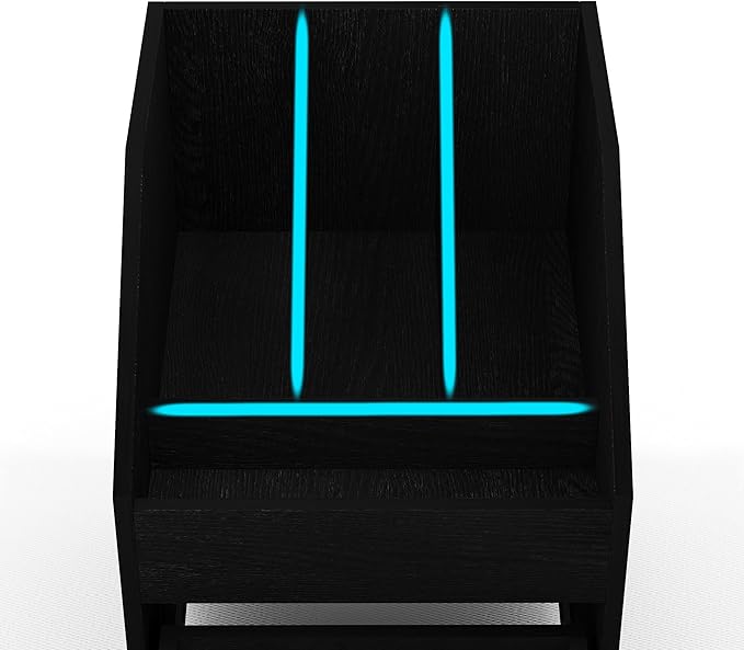 Mobile File Cabinet with Lock,Under Desk Rolling File Cabinets for Home Office,Wood Filing Cabinet (Black)