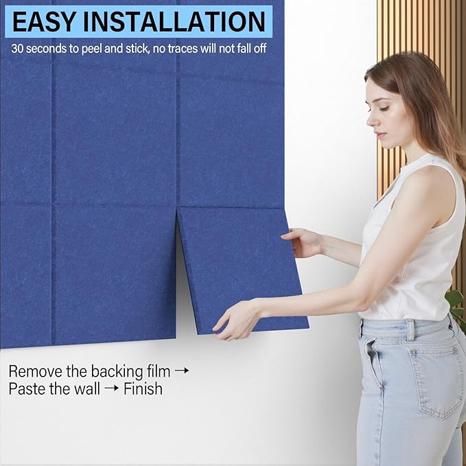 Large Cork Boards for Walls – 36" x 24" Self Adhesive Felt Wall Tiles, Ideal for Office Black Bulletin Board, Easy to Install Pin Board Photo Board
