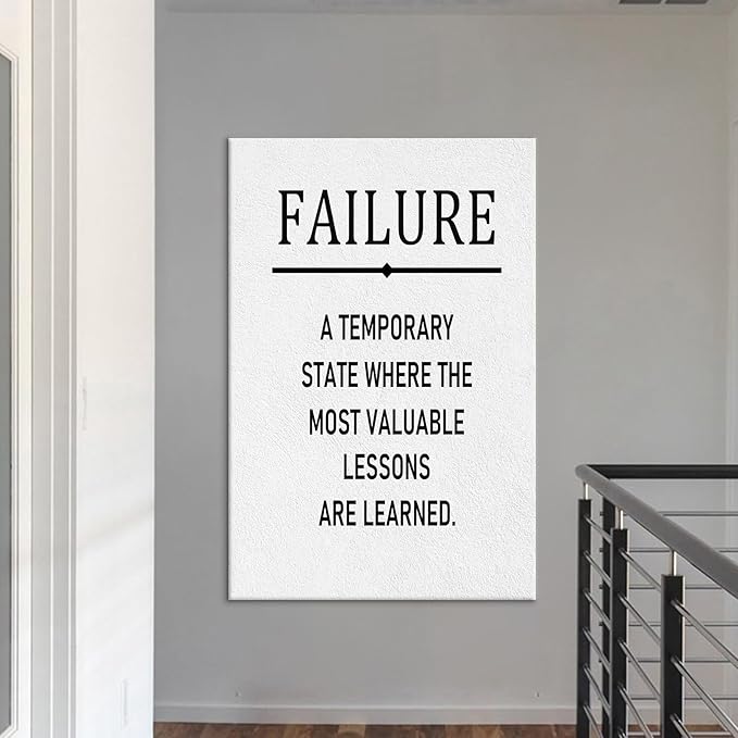 Inspirational Poster Wall Art Office Decor Motivational Quotes Print on Canvas Positive Theme Picture Painting Artwork for Modern Home Living Room Gym Wall Decoration Ready to Hang [24''Wx36''H]