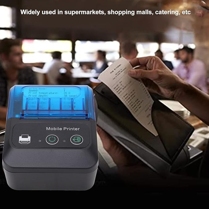 Portable Home Printer for Travel, 2 Inch Thermal Bluetooth Printer, Android OS Compatible, 203Dpi 80MM/S 58MM Width, for Home/Office/Business/Travel