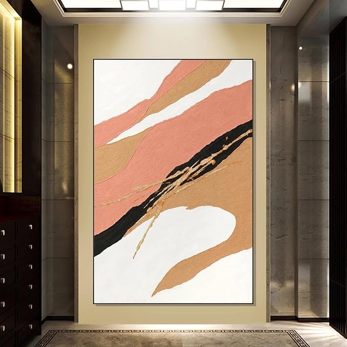 Painted Oversize Wall Large Painting Artwork for Office Wall Decor Canvas Framed Design Abstract Paintings Art Decorative 65x110cm/(26x43inch) with-Black-Frame