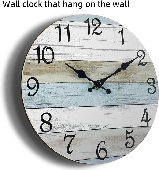 CHYLIN Wall Clock - 18 Inch Silent Non Ticking Wall Clocks Battery Operated, Larger Clock Decorative for Living Room, Kitchen (Blue)