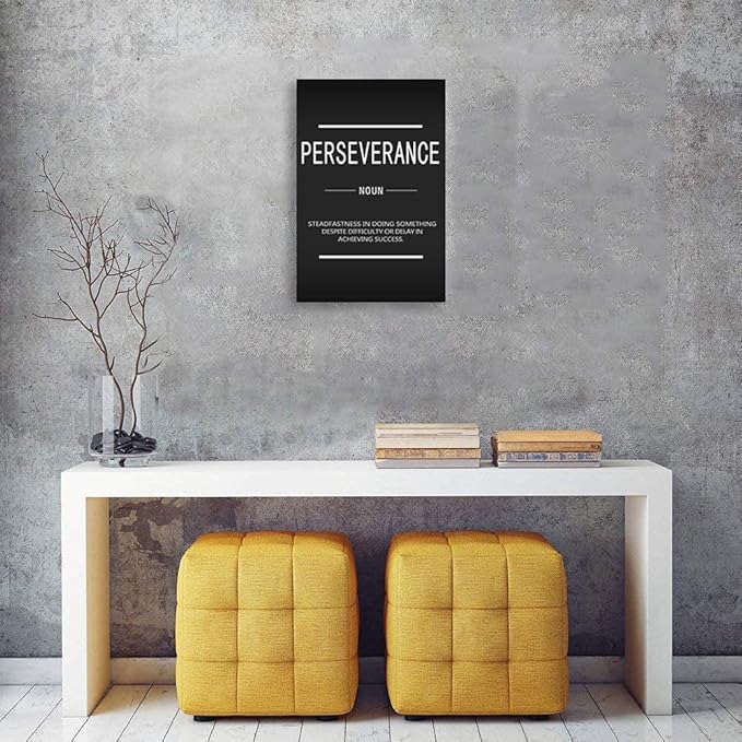 Modern Inspirational Entrepreneur Quotes Canvas Wall Art Perseverance Inspirational Quotes Picture Poster Prints Living Room Office Artwork Decoration Ready to Hang[24''W x 36''H]