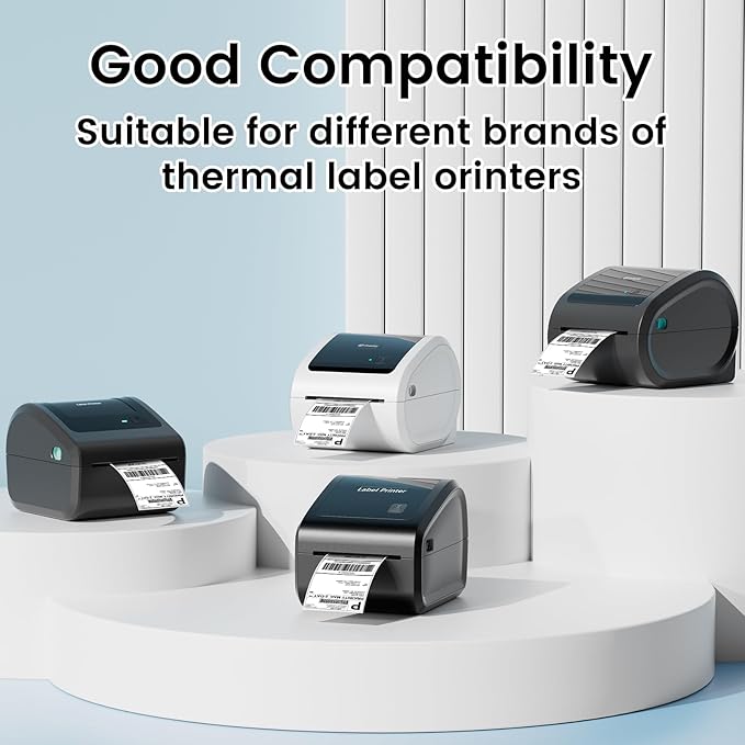 D550 Pro Wireless Thermal Labels Printers&500Pcs 4x6 Thermal Labels,Ethernet Shipping Label Printer for Small Business,Office, Home,Support Bluetooth/Ethernet/USB