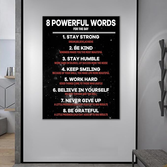 Inspirational Canvas Poster Print Wall Art Motivational Entrepreneur Quotes Positive Theme Picture Painting Wall Decor Artwork for Home Living Room Office Gym Stretched and Framed [30''Wx 40''H]