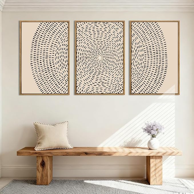 ANHUIB Jesus Wall Art 16x24 Inch Jesus Feeds The 5000 Canvas Wall Art Set of 3 Framed Easter Christian Wall Decor Modern Abstract Art Print for Living Room Bedroom Office
