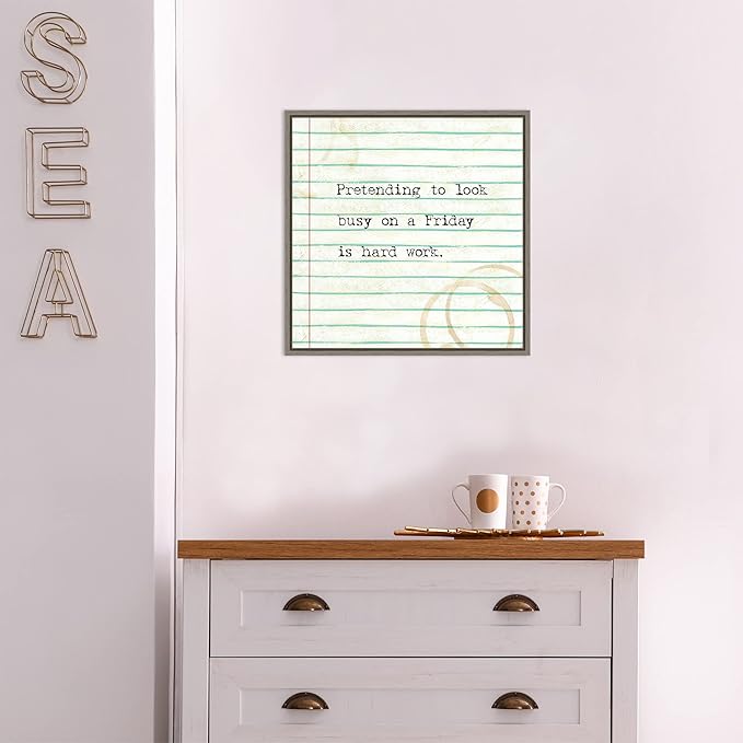 Amanti Art Framed Canvas Wall Art 16x16 Office Snark IV by Studio W, Framed Wall Art Canvas, Typography Artwork, Country Rustic Decor, Small Poster Painting for Living Room, Bedroom, Bathroom,