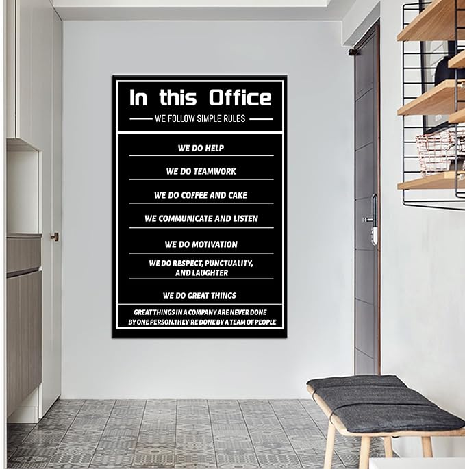 Inspirational Entrepreneur Quotes In This Office Wall Art Motivational Forward Painting Prints on Canvas Modern Inspiring Poster Print Artwork Home Office Wall Decor Stretched and Framed [24''Wx36''H]