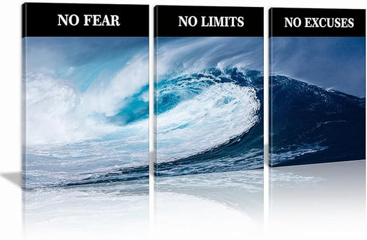 Motivational Wall Decor No Limits Inspirational for Office Quotes Pictures Motivational Posters Framed Canvas Wall Art Prints Artwork Office Wall Decor Bedroom Living Room Ready to Hang