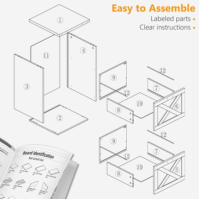 Vabches Farmhouse File Cabinet with 2 Drawers, Vertical Filing Cabinet on Wheels for Letter/A4 Size Hanging Files, Mobile File Cabinets Printer Stand for Home Office, Black