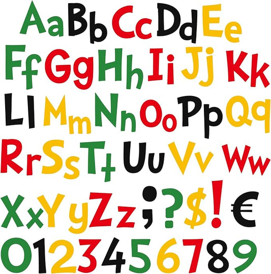 Tenare 134 Pieces 5 Inch Bulletin Board Letters Alphabet Numbers Combo Set Letter Cutouts for Bulletin Board Display Home Decor(Black History Color)