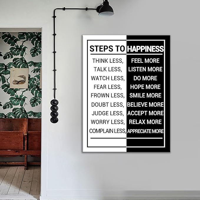 Inspirational Canvas Wall Art Picture Painting Motivational Poster Print Artwork Positive Theme Wall Decor for Modern Home Living Room Office Workplace Artwork Stretched and Framed [30''Wx 40''H]