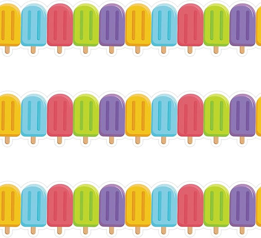 72 Feet Cool Ice Pops Border Summer Bulletin Board Borders Trim for Summer Classroom Party Decoration