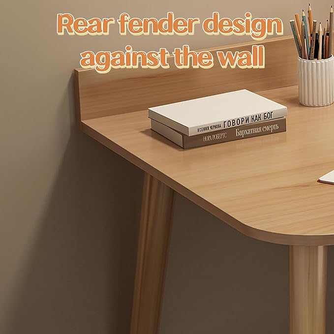 BK&MF Modern Wooden Simple Computer Desk with Drawer,Portable Writing Gaming Desk Stable Study Table Multi-Functional for Small Spaces Home Office,A,100x50x73cm(39x20x29inch)