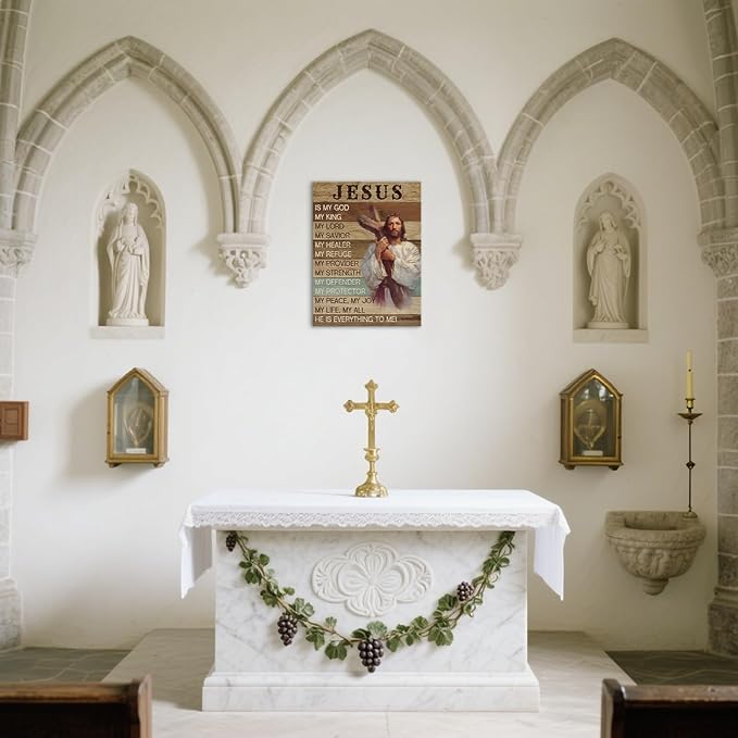 YOUHONG Jesus Christ Wall Art Christian Wall Decor Religious Pictures Poster, Lightweight Jesus Decor Religious Posters Christian Art for Home Living Room, Ready to Hang (12x15.7 Inch)