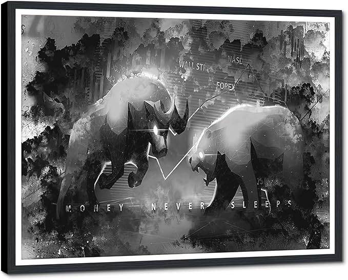 Novatique Stock Investing Wall Art Stock Market Motivational Wall Decor Stock Market Poster Canvas Painting Artwork for Living Room Office Ready to Hang,12 x 16inch
