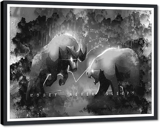 Novatique Stock Investing Wall Art Stock Market Motivational Wall Decor Stock Market Poster Canvas Painting Artwork for Living Room Office Ready to Hang,12 x 16inch