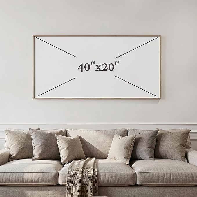 Wall Art Abstract Canvas Painting Gray Fantasy Wall Decor Fluid Ink Modern Artwork for Living Room Bedroom Dining Room Home Office Decor 20"x40" 1pcs with Framed