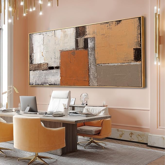 Artexist Modern Wood Wall Decor Geometric Wall Art Abstract Decorative Painting 32"x70" Large Pictures for Bedroom Decorations for Office