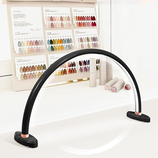 BZJ 16-Inch Half Moon Nail Light for Desk Portable Nail Art Table Lamp with Adjustable Brightness and Color Temperature for Beauty Eyelash Extensions Tattoo Crafts